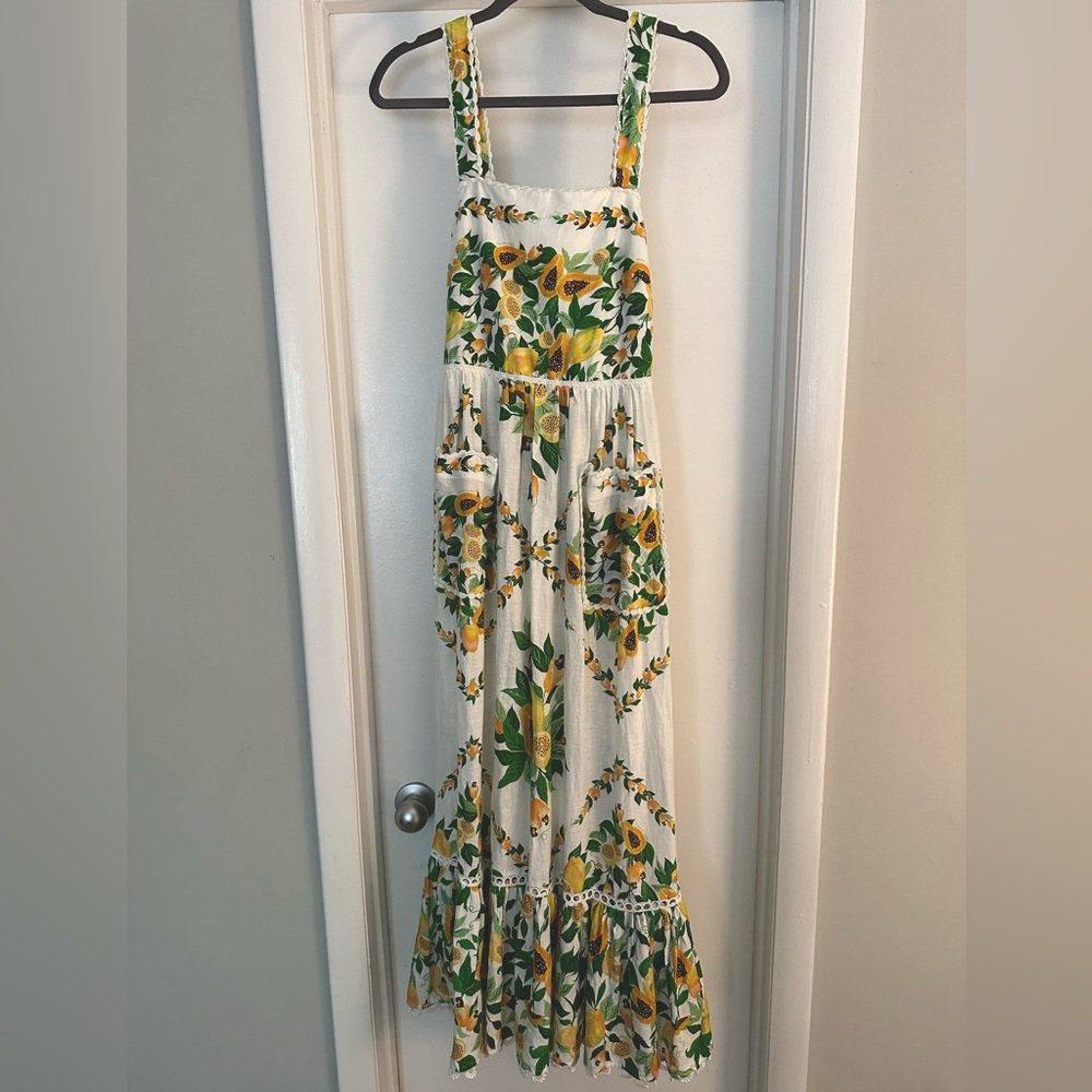 FARM Rio - Papaya Salad Scarf Off-White Maxi Dress